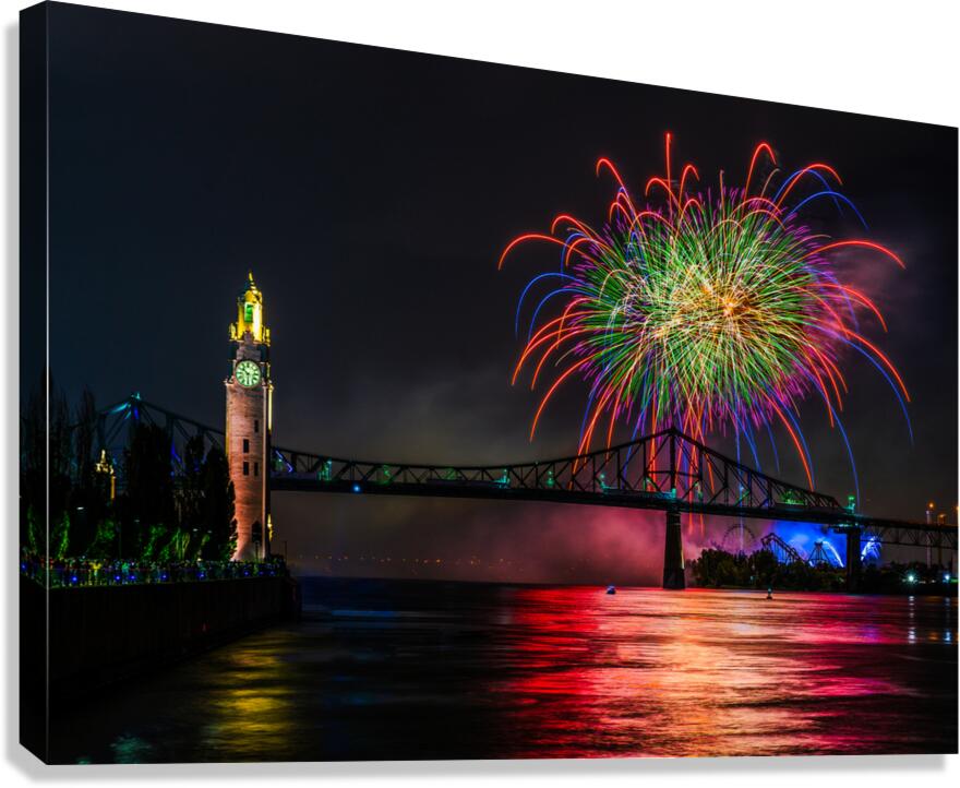 Fireworks Over Montréal  Canvas Print