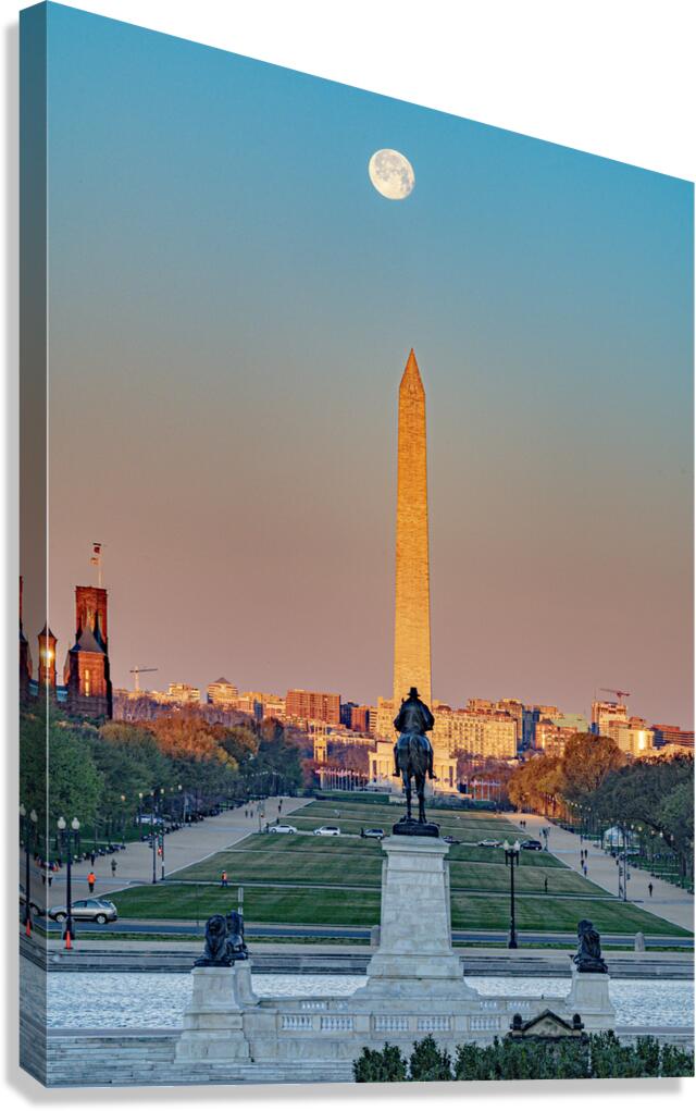 Moon Over Mall Canvas Print