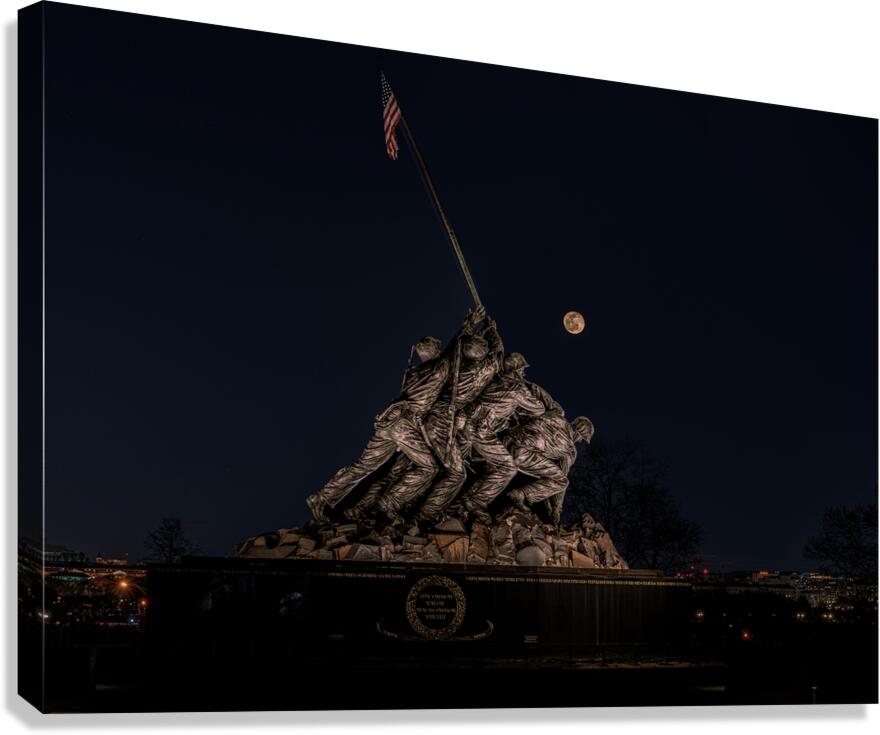 Iwo Jima Memorial Moonrise Canvas Print