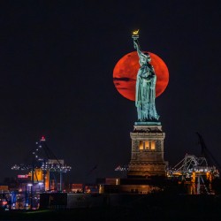 Full Moonrise from Battery Park