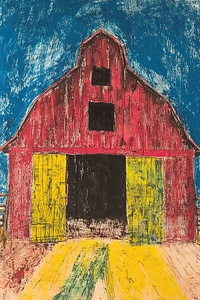 Crimson Barn At Dusk Y39ZN 45