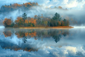 Autumn Mist Reflection 9H3N5Z 65