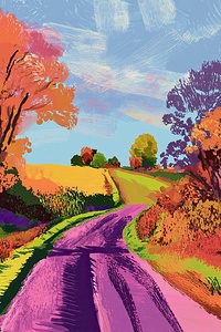 Autumn Road Ablaze Y59H2N 50