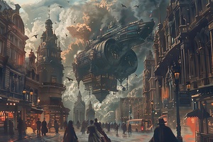Airship Over Victorian London 7294B2 48