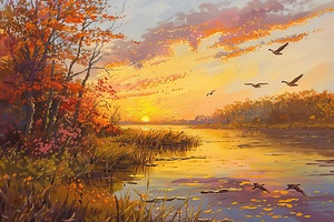 Autumnal Sunset Reverie 8294HJ 45