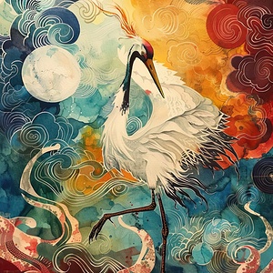 Crane Dance Amongst Clouds 7892BC 49