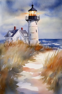 Coastal Beacon At Dusk 9P3N2H 55