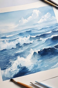 Azure Waves Crashing H29PNZ 45