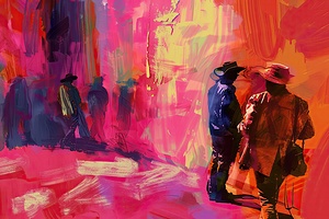 Crimson Cowboy Sunset 8923H7 45