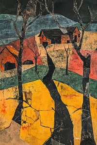 Autumn Farm Abstraction H92N5B 47
