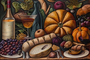 Autumnal Feast Still Life N9C3J2 62