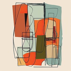 Abstract Forms Interplay H92N5Z 60 Print