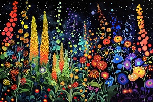 Cosmic Bloom Night Garden A7H2N9 48