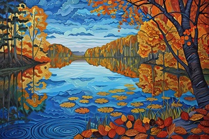 Autumn Reflection Lake 7892AB 48