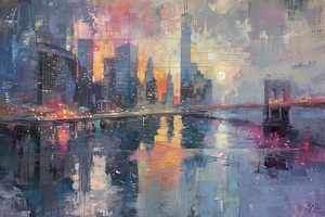 City At Sunset 2H9N3Z 48