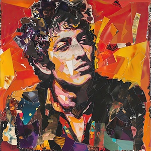 Collage Portrait Bob Dylan 7H29P4 52