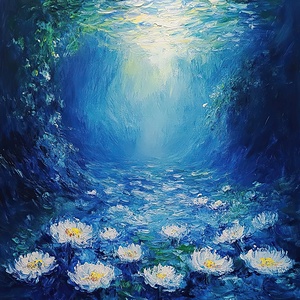 Azure Bloom Beneath Waves 5H3N2Z 53