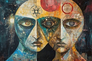 Celestial Triptych Faces J9H2N3 60