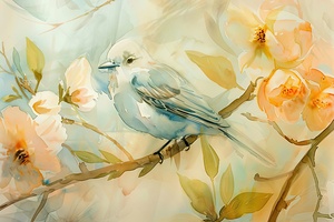 Azure Harmony Among Blooms 7P3H9N 45