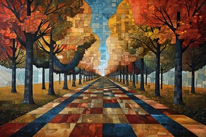 Autumn Path of Faces 7H2N9P 60