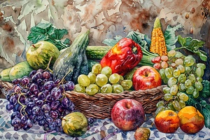 Autumn Bounty Still Life H2N3C9 45