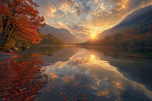 Autumn Lake Sunrise H2N9P4 50