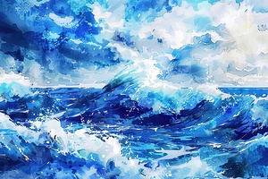 Azure Waves Crashing Y392N5 55