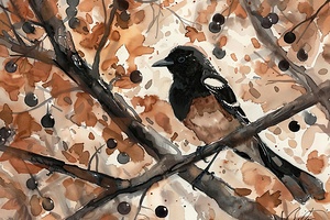 Autumn Bird Perched 2Y9CHJ 45