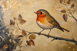 Autumn Robin Perched 92D3N4 48