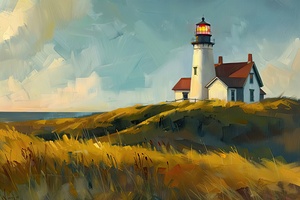 Coastal Lighthouse Sunset 8294H 45