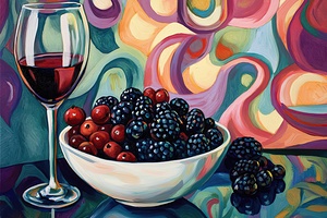 Berry Wine Still Life H92D3N 60