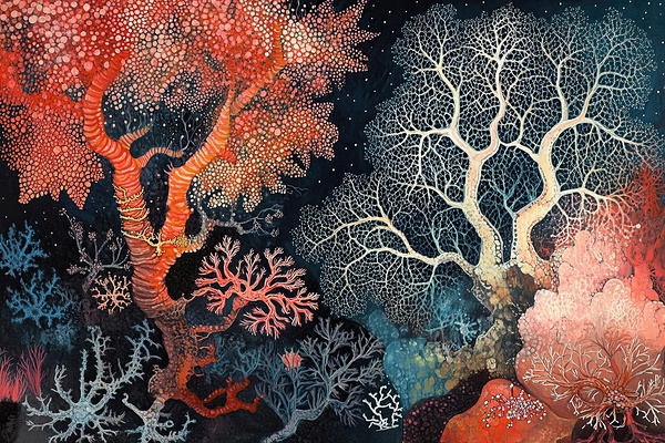 Coral Forest At Night 2H9PNZ 62 Print