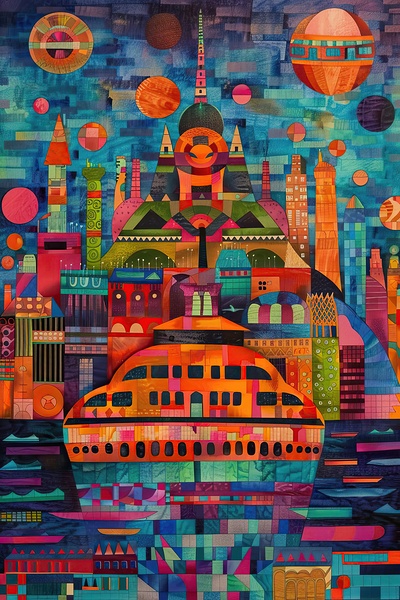 Celestial Cityscape Harbour 792B4K 45 Print