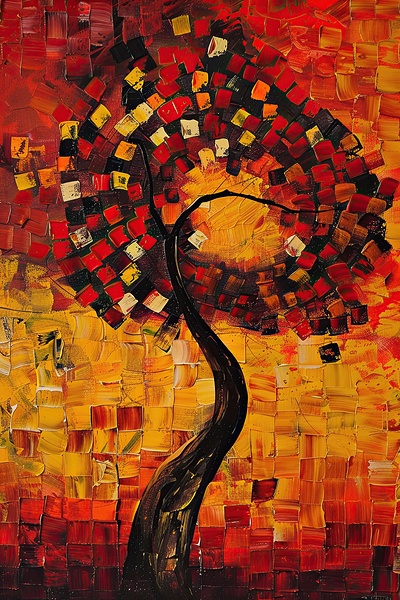 Autumn Mosaic Tree Y59H2N 47 by Abstract Rebellion