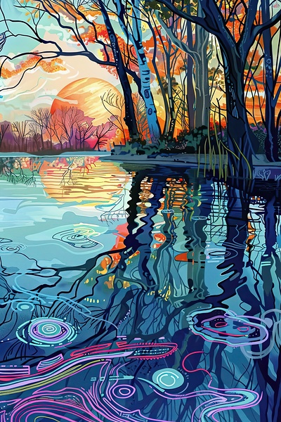 Autumn Reflections JH9N3Z 64 by Abstract Rebellion