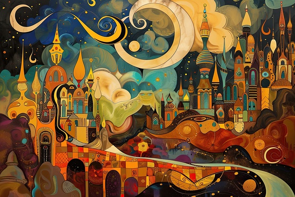 Celestial Cityscape Dream H92N3Z 62 Print