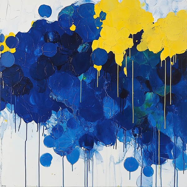 Azure Cascade Yellow Embrace 7P3N9H 57 by Abstract Rebellion