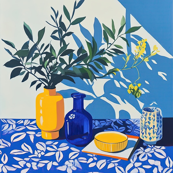 Azure Botanicals Still Life Y92H7D 60 Print