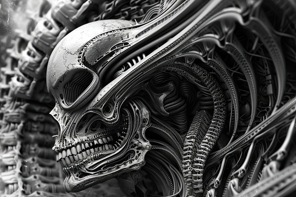 Biomechanical Skull Symphony 7H29P4 48 by Abstract Rebellion