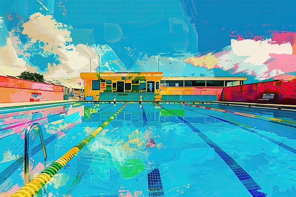 Azure Reflections Poolside 7H9N2P 55 by Abstract Rebellion