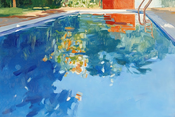 Azure Reflections Poolside 7H3N9P 58 Print