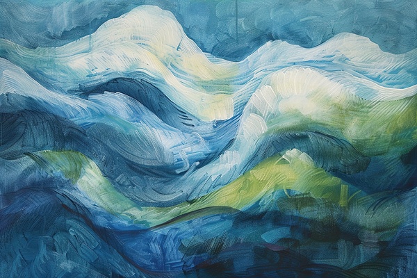 Azure Waves Cascade H9P4N2 58 by Abstract Rebellion