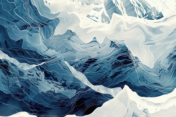Azure Ridges Echoes H2N9P2 55 by Abstract Rebellion