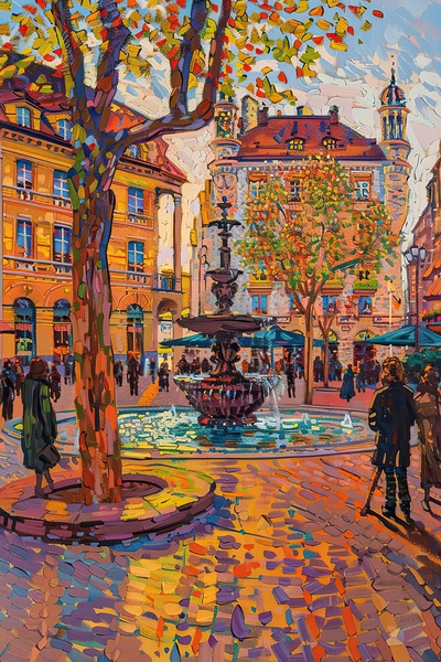 Autumn Fountain Glow 5H9N2Z 55 Print