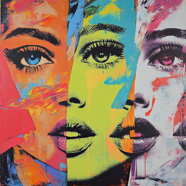 Chromatic Triptych Face Z92HNP 55 by Abstract Rebellion