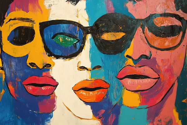 Chromatic Triptych Faces Y92N5Z 60 by Abstract Rebellion