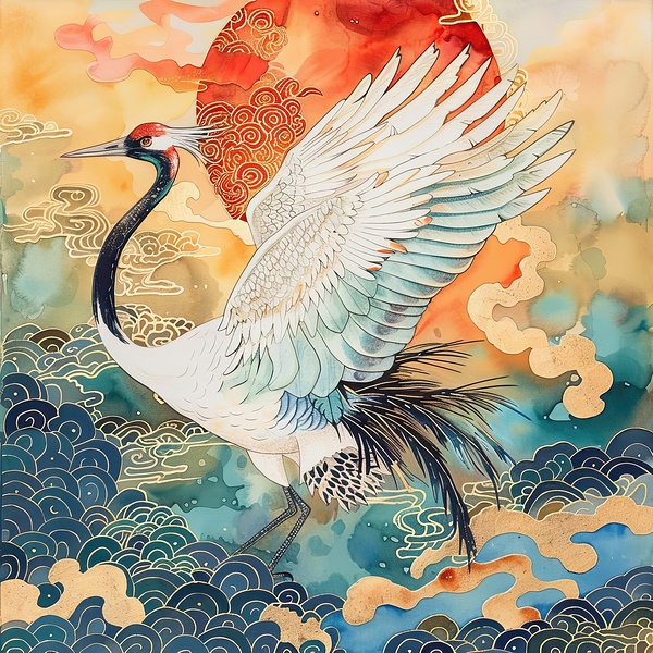 Celestial Crane Dance 7294B2 45 Print