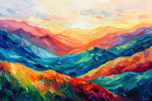 Chromatic Ridges At Dawn Y92H3N 57 by Abstract Rebellion