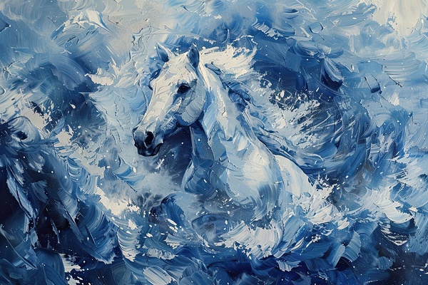 Azure Equine Currents H92N5Z 53 Print