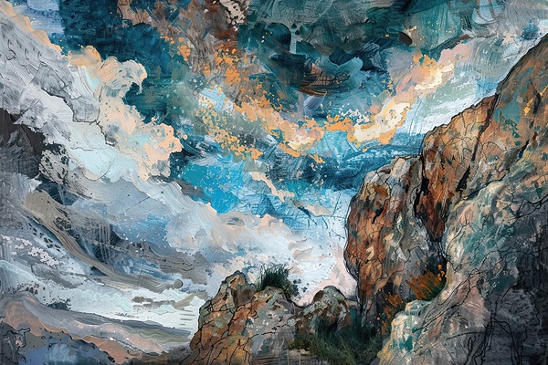 Celestial Crag Ascent H9P4N2 57 Print